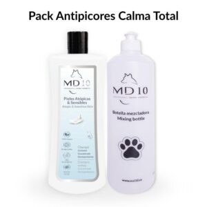 Pack Antipicores para Perros – Champú Piel Sensible + Botella Mezcladora MD10